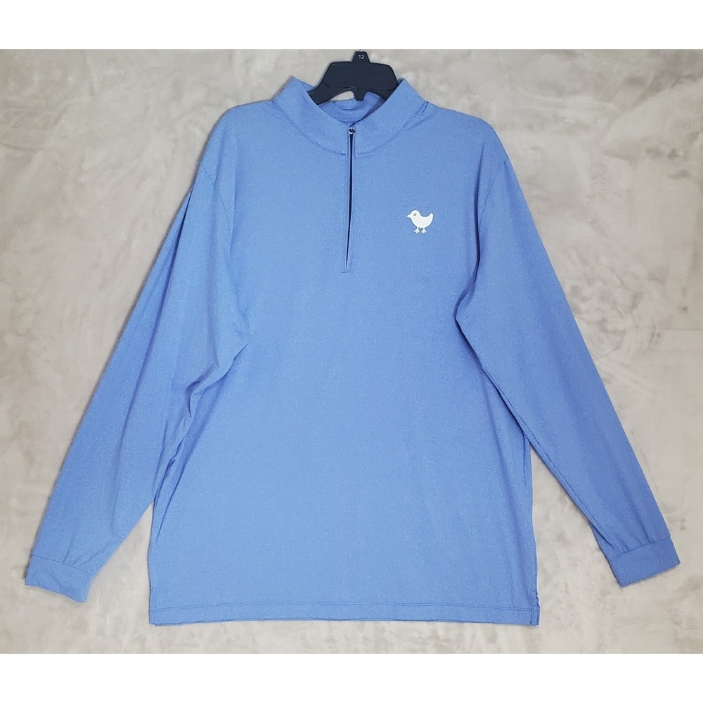 Bad Birdie Pullover Mens XXL‎ Blue 1/4 Zip Golf Performance Stretch Logo EUC